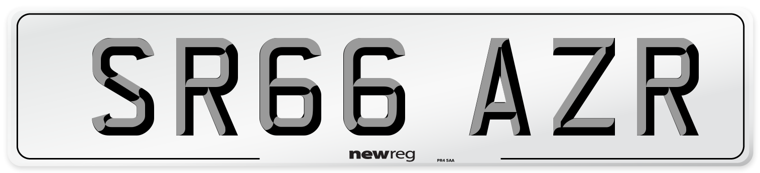 SR66 AZR Number Plate from New Reg